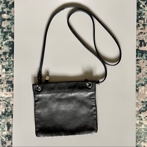 Margot Pebbled Black Leather Crossbody Bag Purse - Picture 3 of 12